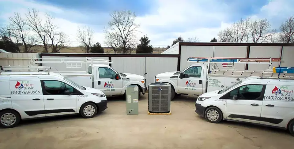  PHI Heat & Air has a fleet of trucks ready to be at your home with HVAC repair services